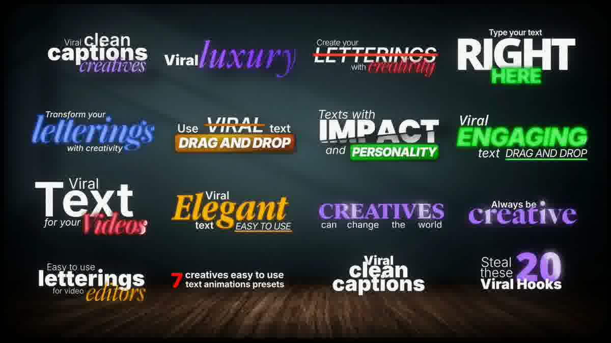 Demonstração dos letterings do pack