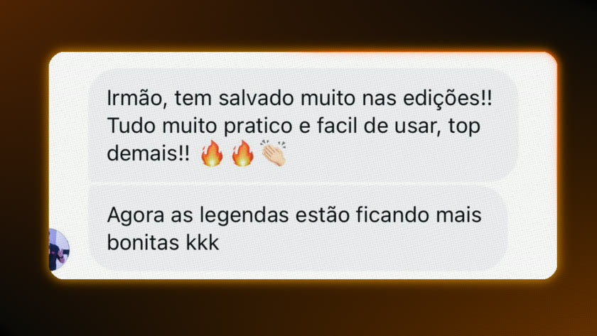 Print do depoimento: Recomendo para qualquer editor